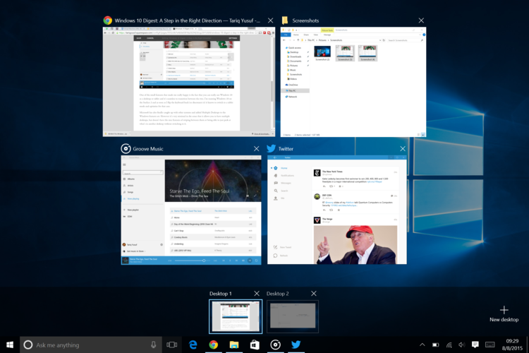 Multiple desktops.